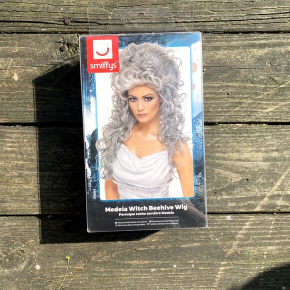 Smiffys Gray Medeia Witch Beehive Wig Halloween Costume New - Picture 1 of 2